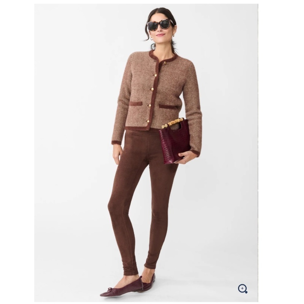 J McLaughlin Lori Waterproof Faux Suede Leggings in Mocha Brown Size Small NWT